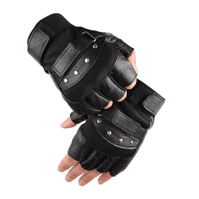 Workout Glove Gym - Metade do dedo couro luvas de