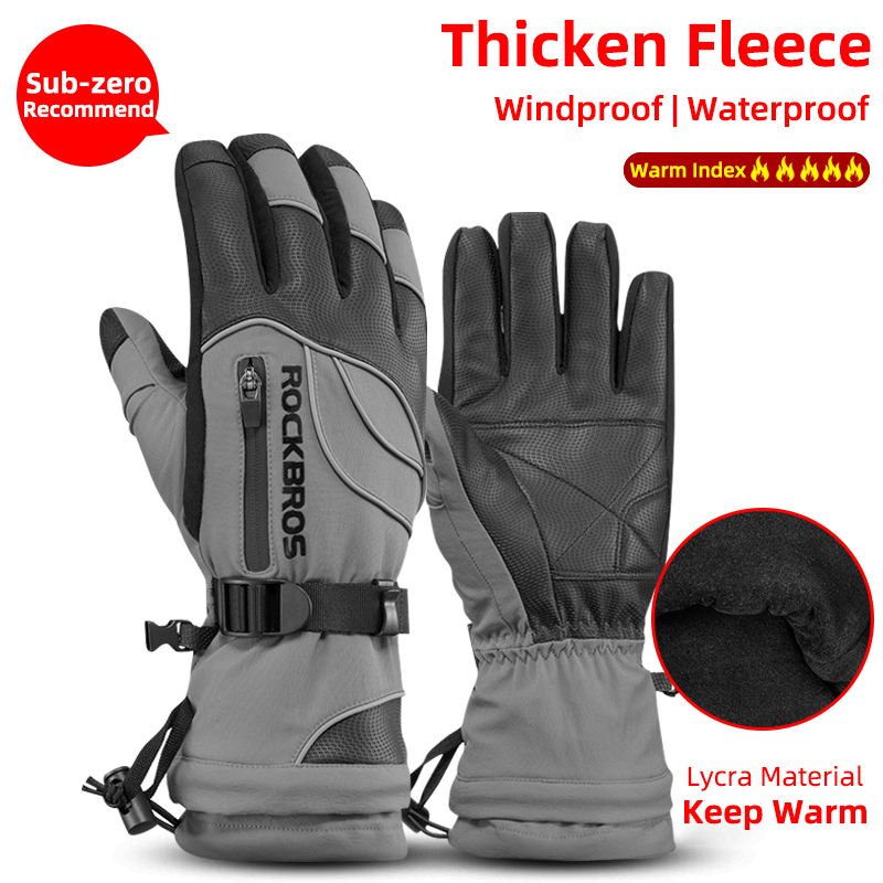 Ski Glove Waterproof - Rockbros luvas de inverno da motocicleta