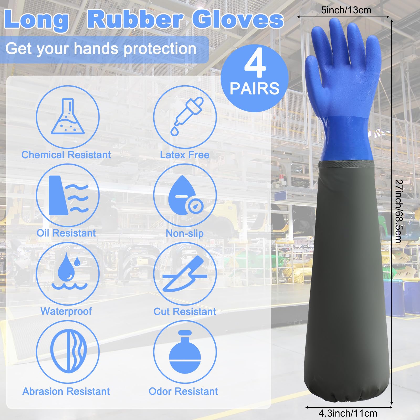 1 par longo à prova dwaterproo - Rubber Glove Cleaning avaliação e preço