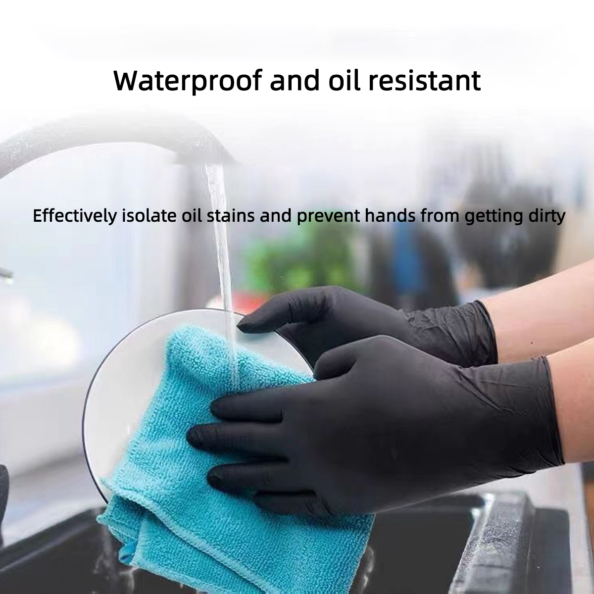 Luvas de vinil pretas, luvas d - Rubber Glove Cleaning avaliação e preço