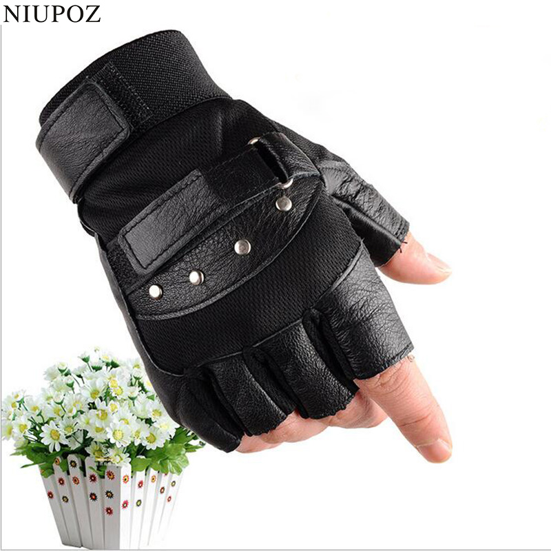 Metade do dedo couro luvas de  - Workout Glove Gym avaliação e preço