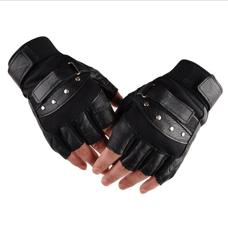 Metade do dedo couro luvas de  - Workout Glove Gym avaliação e preço