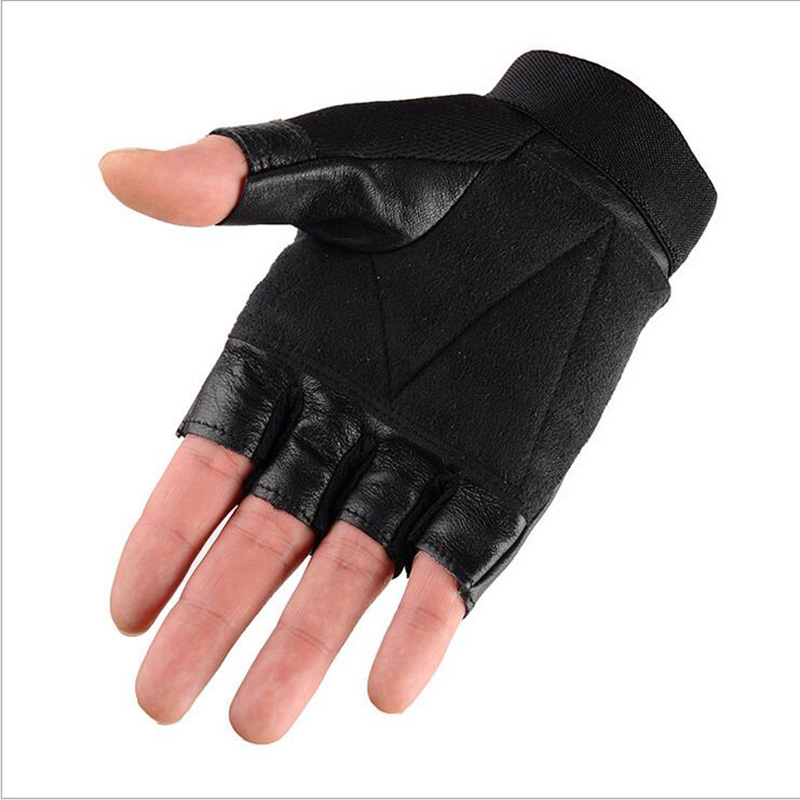 Metade do dedo couro luvas de  - Workout Glove Gym avaliação e preço